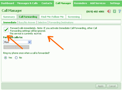 Using the Call Feature Manager